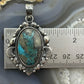 Sterling Silver Southwestern Style Oval Turquoise Decorated Pendant For Women #4
