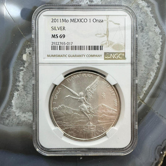 2011 Mexico 1.0ozt .999 Fine Silver Round NGC MS69 #2922765-017