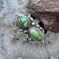 Sterling Silver Southwestern Style 2 Sonora Gold Turquoise Decorated Adjustable Ring For Women