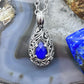 Carolyn Pollack Sterling Silver Pear Lapis & Clear Quartz Doublet Pendant W/Necklace For Women