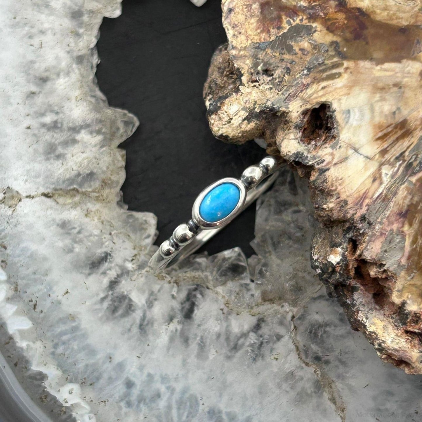 Carolyn Pollack Sterling Silver Oval Small Turquoise Ring For Women