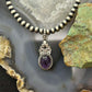 Sterling Silver Southwestern Style Oval Amethyst Decorated Charm/Pendant For Women