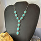 Sterling Silver Southwestern Style Oval Mohave Turquoise Lariat 18" Necklace For Women