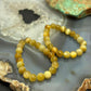 Sterling Silver 6mm Rounded Golden Tiger's Eye Hoop Dangle Earrings For Women