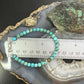 Sterling Silver Faceted Turquoise Beads 7.5" Bracelet For Women