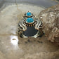 Carolyn Pollack Sterling Silver 2 Sleeping Beauty Turquoise Decorated Ring For Women