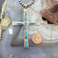 Cecilia Iule Vintage Native American Sterling Silver Turquoise Unisex Cross Pendant