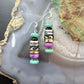Tommy & Rosita Singer Sterling Silver Turquoise & Charoite Beads Dangle Earrings For Women