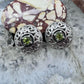 Carolyn Pollack Sterling Silver Faceted Round Peridot Omega Back Stud Earrings For Women