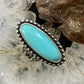 Carolyn Pollack Southwestern Style  Sterling Silver Oval Blue Turquoise Decorated Ring For Women