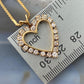 14K Yellow Gold Diamonds Heart Shape Pendant with 16" Necklace For Women