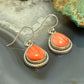 Sterling Silver Southwestern Style Teardrop Spiny Oyster Dangle Earrings For Women