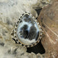 Sterling Silver Southwestern Style Teardrop Parral Dendritic Agate Ring Size 8 For Women
