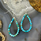 Sterling Silver Faceted Variety of Turquoise Shades Beads Hoop Earrings For Women