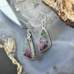 Sterling Silver Southwestern Style Triangular Ruby Zoisite Dangle Earrings For Women