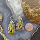 Sterling Silver Southwestern Style Triangle Yellow Jasper Dangle Earrings For Women