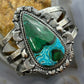 Sterling Silver Southwestern Style Elongated Teardrop Malachite Azurite Bracelet For Women