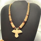 Vintage Native American Shell Beads & Jasper w/ Bird Pendant Necklace For Women