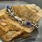 Carolyn Pollack Sterling Silver Oval Faceted Lapis Decorated Link Bracelet For Women
