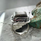 Native American Sterling Silver Rectangle Black Jack Bar Ring Size 6.5 For Women