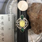 Carolyn Pollack Sterling Silver Oval Moonstone Doublet w/2 Malachite Ring Size 8.5 For Women