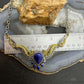 Carolyn Pollack Sterling Silver & Brass Lapis Decorated 15" Necklace For Women