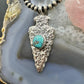 Gary Custer Navajo Native American Sterling Silver Tufa Cast Turquoise Arrowhead Unisex Pendant