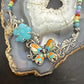Carolyn Pollack Sterling Inlay Butterfly & Multistone Beads 15"-20" Necklace For Women