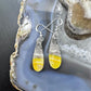 Sterling Silver Teardrop Bumblebee Jasper Slab Dangle Earrings For Women #177