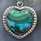 Sterling Silver Southwestern Style Azurite Malachite Heart Decorated Pendant For Women