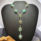 Sterling Silver Southwestern Style Turquoise #8 Cluster Lariat 28" Necklace For Women #1