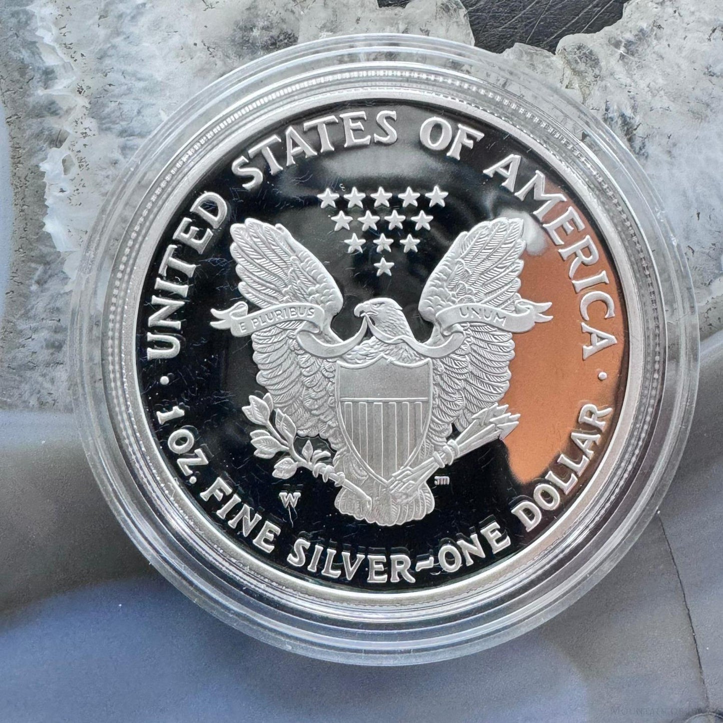 2001 Vintage US 1.0 Troy Ounce Fine Silver American Eagle Round Proof W/Box #OX