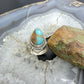 Sterling Silver Southwestern Style Teardrop Kingman Turquoise Adjustable Ring