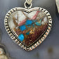 Sterling Silver Southwestern Style Turquoise Spiny Oyster Heart Pendant For Women #1