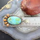 Sterling Silver Southwestern Style Oval Turquoise & Spiny Oyster Pendant For Women