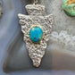 Gary Custer Navajo Native American Sterling Silver Tufa Cast Turquoise Arrowhead Unisex Pendant #1