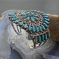 Vintage Native American Sterling Silver Cluster Turquoise Bracelet For Women