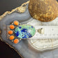 Sterling Silver Southwestern Style Azurite Chrysocolla & Spiny Oyster Decorated Pendant