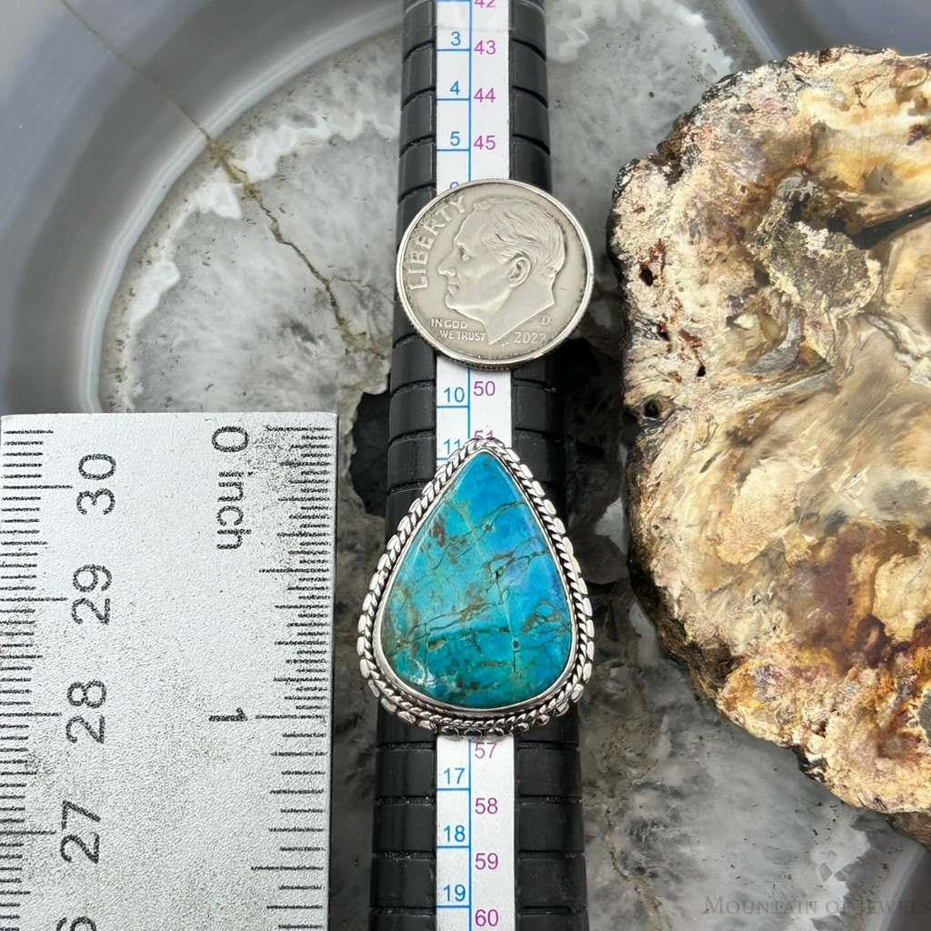 Sterling Silver Southwestern Style Teardrop Shattuckite Ring Size 7 For Women