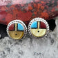 Ola Eriacho Sterling Silver Multistone Inlay Sunface Stud Earrings For Women