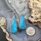 Sterling Silver Southwestern Style Teardrop Mojave Turquoise Dangle Earrings For Women