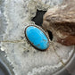 Native American Sterling Silver Oval Kingman Turquoise Ring Size 9.25 For Women