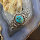 Vintage Signed Native American Sterling Turquoise Decorated Bracelet For Women