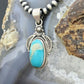 Sterling Silver Southwestern Style Oval Kingman Turquoise Decorated Pendant For Women