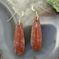 Sterling Silver Teardrop Plum Moss Agate Slab Dangle Earrings For Women #514