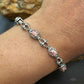 Carolyn Pollack Sterling Silver 8 Oval Rhodonite Link Bracelet For Women