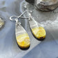 Sterling Silver Teardrop Bumblebee Jasper Slab Dangle Earrings For Women #177