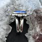 Quoc Turquoise Inc. Sterling Silver Oval Denim Lapis Decorated Ring Size 5 For Women