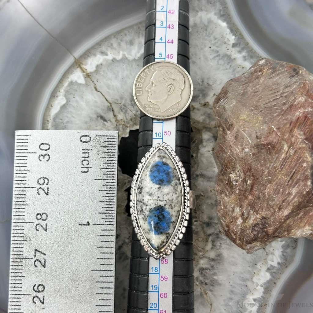 Sterling Silver Southwestern Style Marquise K2 Jasper Ring Size 7 For Women