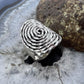 Sterling Silver Elliptic Swirly Rope Pattern Fashion Ring For Women,Taxco Mexico